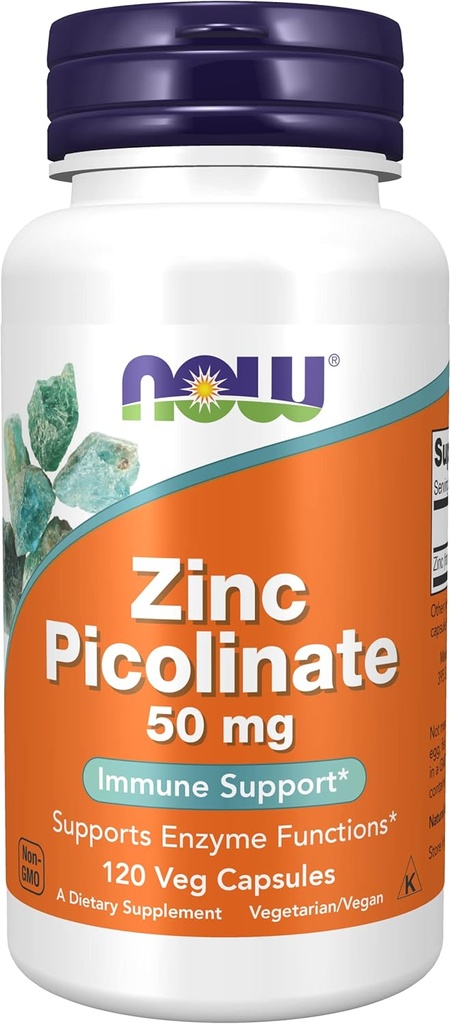 Nourriture Picolinate de zinc, 120 capsules 50mg (2-pack)