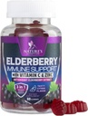 Immune Support Gummies - Sambucus Elderberry Gummy with Elder Berry Extract, Zinc & Vitamin C, Natural Vegan Immune Support Supplement for Adults & Children, Gummy Elderberry Vitamins - 60 Gummies
