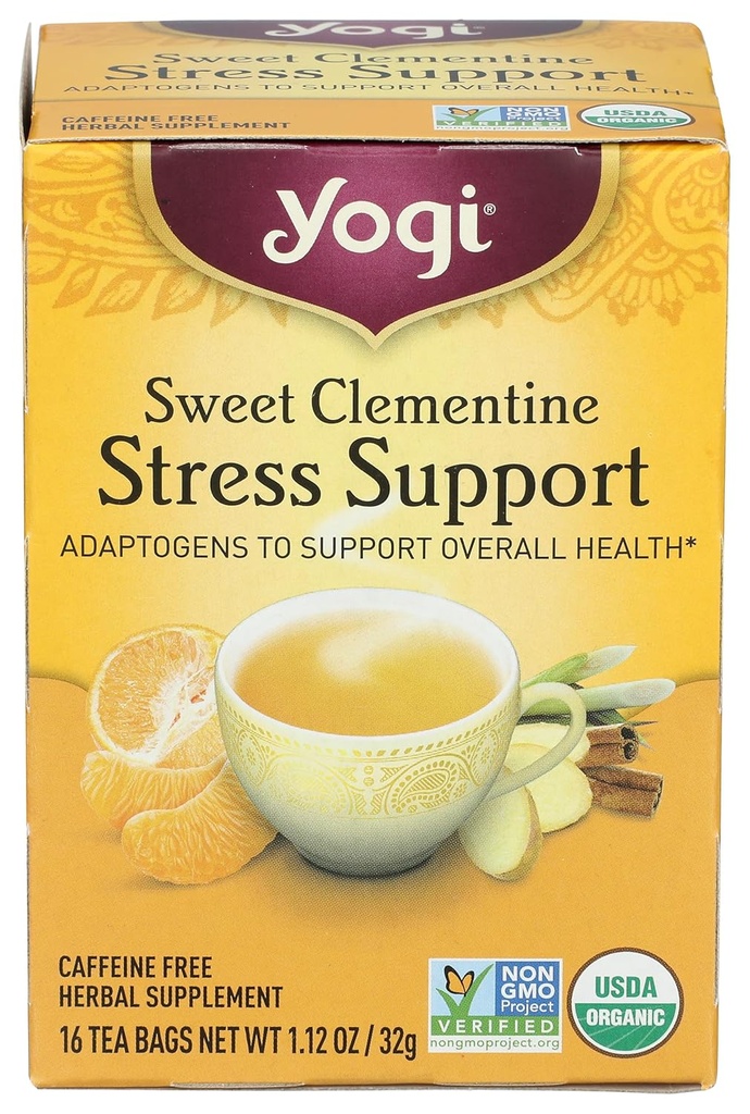 Yogi Tea Organic Sweet Clementine Stress Support Supplément, 16 Comte