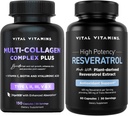 Vitamines vitales Multi Collagène Complexe Plus Capsules + Résvératrol Capsules