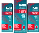 Kori Krill Oil Omega 3 Supplément d'huile d'absorption supérieure, EPA & DHA, 600 mg, 180 Softgels