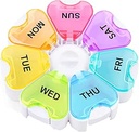 Grand organisateur hebdomadaire de pilules, Gélibo Push Open Button Pill Box 7 Day, Facile à ouvrir cas de pilule, organisateur de médicaments quotidiens, conteneur de pilules de voyage, support de vitamine pour les médicaments, suppléments, huiles de poisson