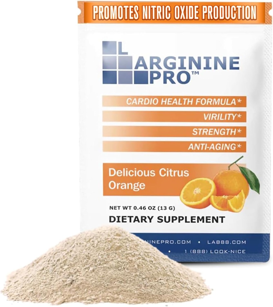 Supplément L-ARGININE PRO Poudre de 30 paquets de L-Citrulline, orange