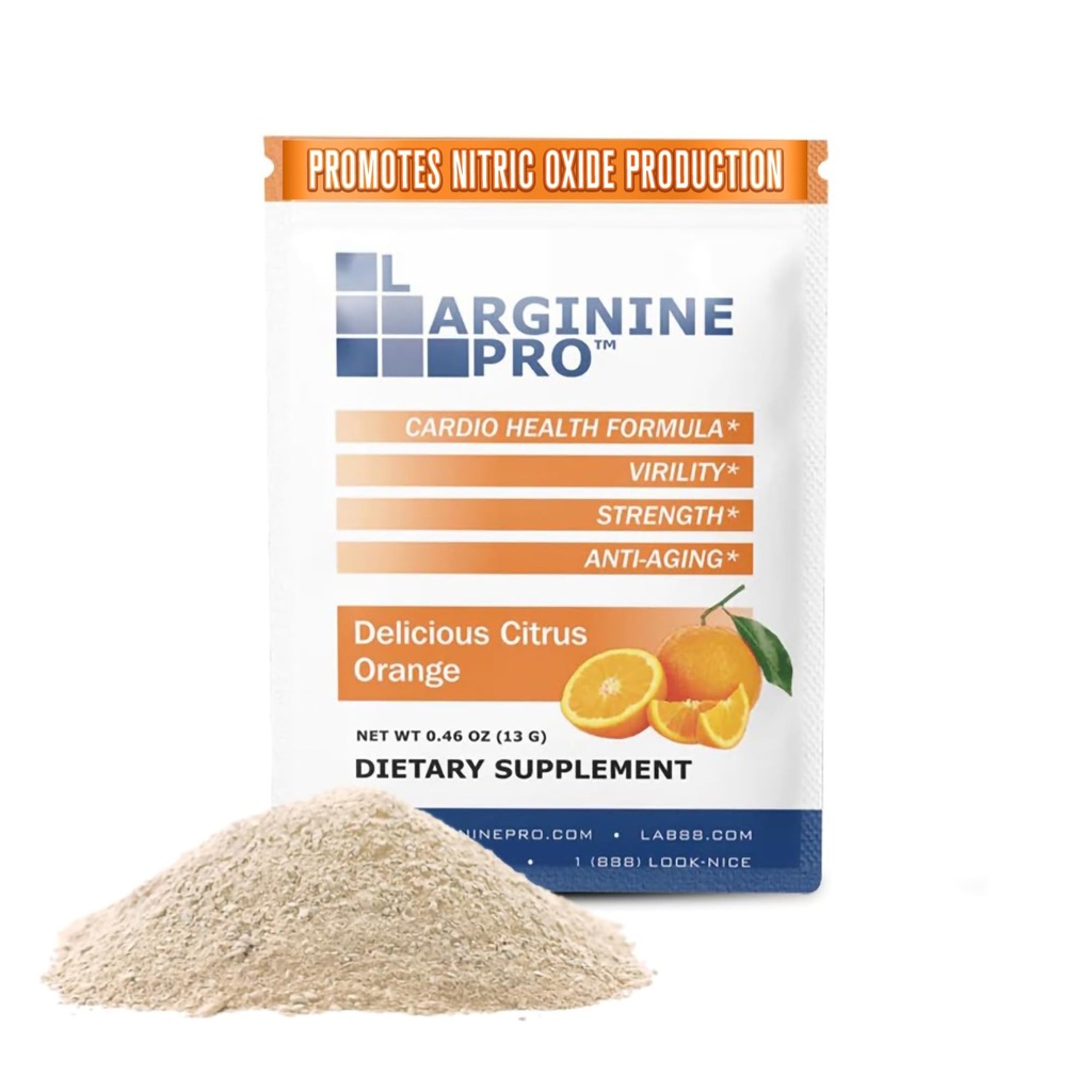 Supplément L-ARGININE PRO Poudre de 30 paquets de L-Citrulline, orange