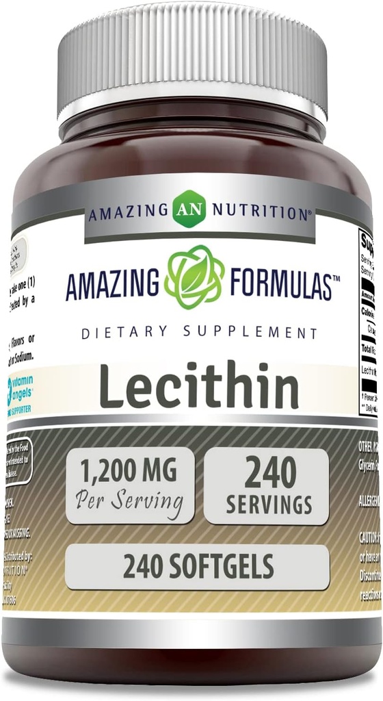 Formules étonnantes Lécithine 1200 Mg. softgels Supplément.