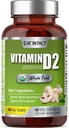 Vitamine D, 2000 UI (50 mcg), D2, Deux ingrédients (Mushroom entier organique et Capsule végétale biologique), Non-OGM, Testé par une tierce partie, 60 jours