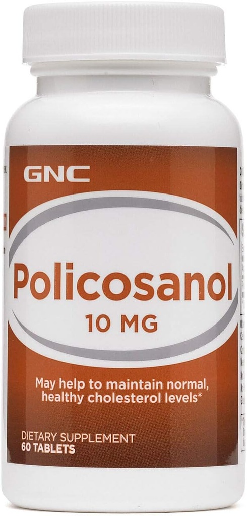 GNC Policosanol 10mg, 60 comprimés, maintient des niveaux de cholestérol normaux et sains