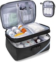Sac de rangement en médicaments Trunab avec serrure combinée, organisateur de bouteille de pilule verrouillable, étui de voyage pour médicaments pour boîte de médecine, ordonnance, vitamines, suppléments ou fournitures médicales