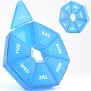 Organisateur hebdomadaire de pilules, 2 packs Portable Pill Box Case de médecine 6 Couleurs (Sept jours) Nouvelle édition pour la vitamine/huile de poisson/plaques/Suppléments-Arthrite Friendly (Blue)