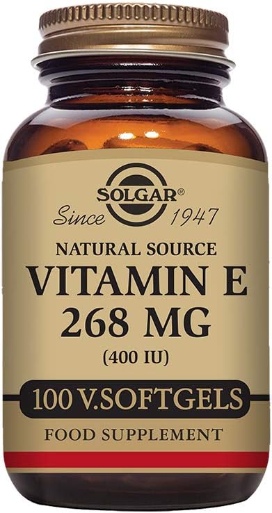 Solgar Vitamine E 268 mg (400 UI), 100 softgels végétariens - Antioxydant naturel, peau et système immunitaire - Vitamine E d'origine naturelle - Non-OGM, végétalien, sans gluten, sans lait - 100 portions