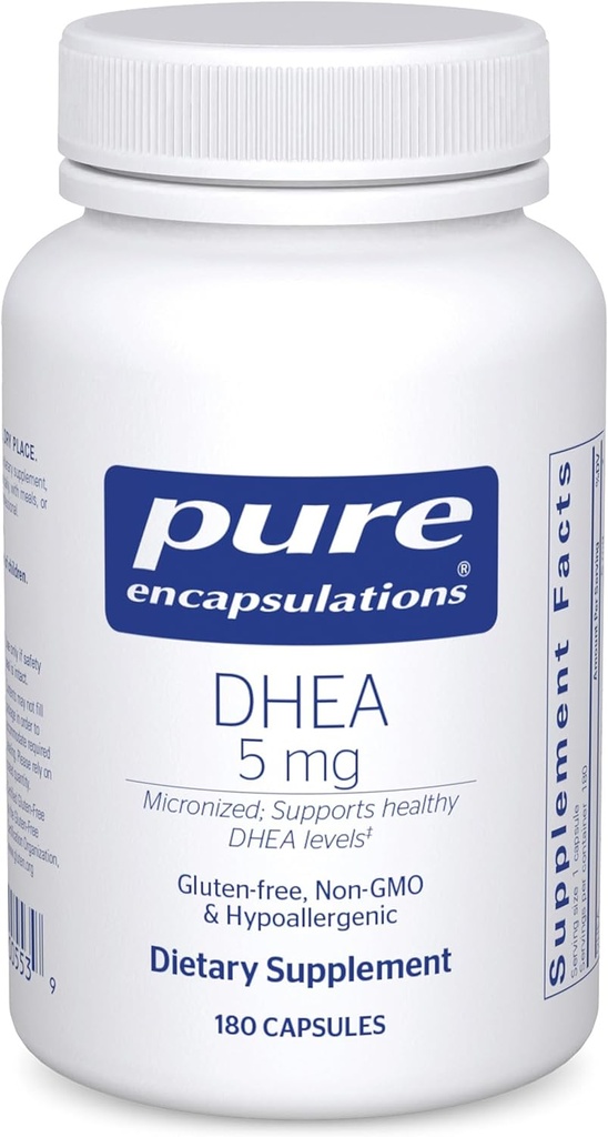Encapsulations pures DHEA 5 mg - Immune Support et Hormones Balance* - Micronised DHEA - Sans gluten et végétalien - 180 capsules