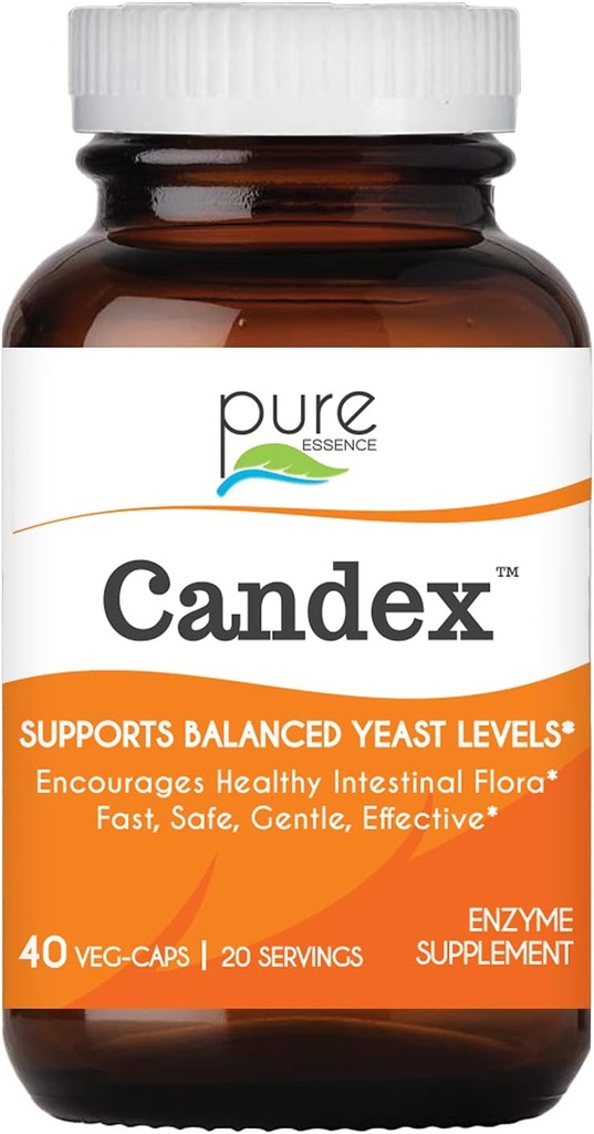 Supplément de candex d'essence pure - Supplément de croissance des levures avec enzymes digestives, aide probiotique à l'infection des levures pour les hommes et les femmes - 40 capsules