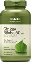 GNC Herbal Plus Ginkgo Biloba Supplément de 60mg, Végétarien, soutient la Sharpness Mentale, 300 Servitions