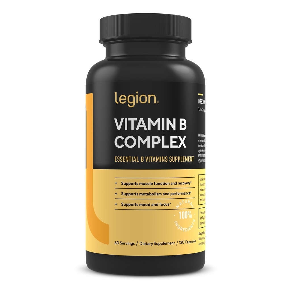 LÉGION Complexe Vitamine B (120 Capsules) - Complexe Vitamine B avec Choline et Inositol soutient l'humeur et la fonction hépatique - Complexe Vitamines Vegan B soutenir le métabolisme énergétique et la fonction musculaire