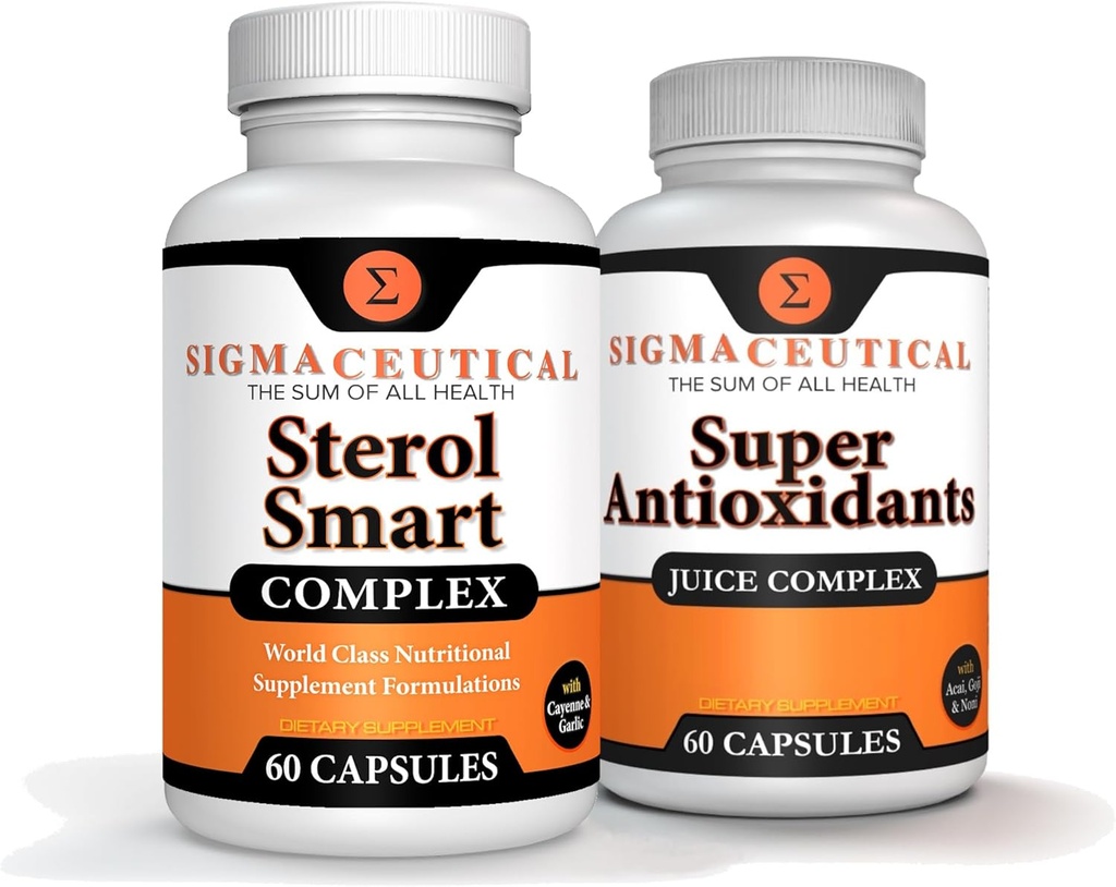 Niacin – Beta Sitostérol – Policosanol – Stérols végétaux - Ail – Supplément Cayenne Plus Supplément Super Antioxydant - Goji Berry, Acai Berry, Mangosteen, Resveratrol, Pomégranate & Noni