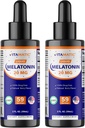 Vitamatic 2-Pack Mélatonine 20mg gouttes liquides - 2 fl oz (59 ml) Chacun - Fleur de baie naturelle - Non-OGM, Supplément végétarien pour les adultes