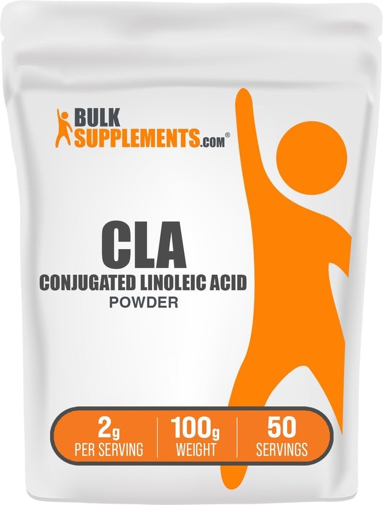 BulkSupplements.com Poudre d'acide linoléique conjuguée - supplément CLA, supplément nutritionnel - sans gluten, 2g par portion, 100g (3.5 oz) (paquet de 1)