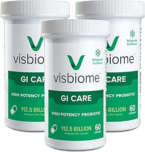 Visbiome® GI Care - High Potency Probiotic - 112.5 Billion CFU Live Probiotics, Original De Simone Formulation, Made in USA, 180 Capsules.