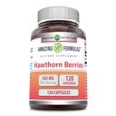 Formules étonnantes Hawthorn Berries Supplément de 565 Mg par service de 120 capsules non-OGM