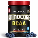 ALLMAX AMINOCORE BCAA Powder for Workout Muscle Recovery & Increased Endurance - Sugar Free, No Fillers 8.18 Grams Bcaas Amino Acids, B Vitamins for Women and Men - 30 Servings | Blue Raspberry, 345g