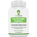 VitaMonk Low Histamine Probiotics Lutter contre l'intolérance à l'histamine et soutenir la santé équilibrée des intestins - Probiotique sans histamine pour ceux qui cherchent à améliorer la santé avec le contrôle de l'histamine -60 capsules