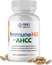 Immune-HD avec supplément AHCC pour le support immunitaire,1500mg d'extrait de champignons AHCC + feuille d'olive et quercetine avec bromelain, activité de cellule tueuse naturelle pour système immunitaire, fonction hépatique, 90capsules, RBG