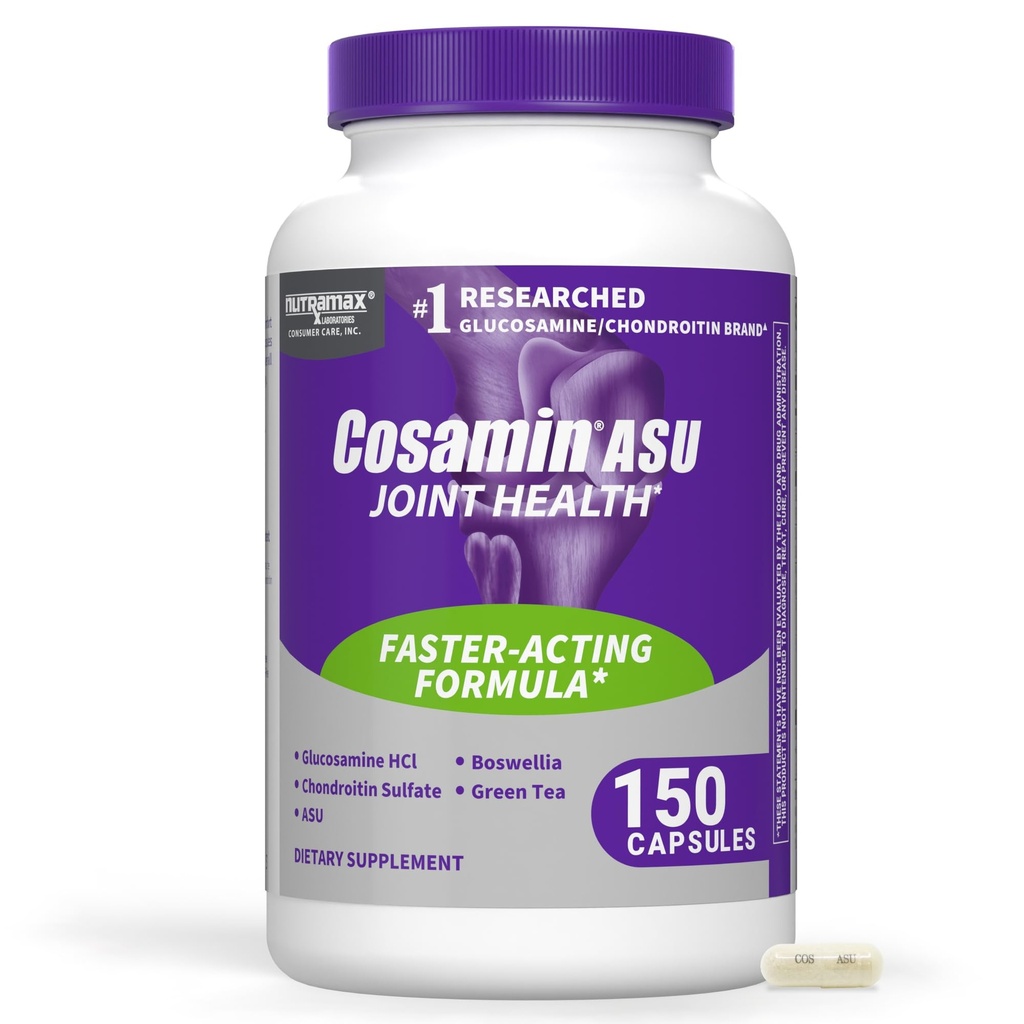 Laboratoires Nutramax Cosamin® ASU Supplément de santé mixte avec Glucosamine, Chondroïtine et ASU pour les hommes et la santé conjointe des femmes, 150 Capsules