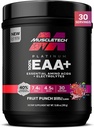 Supplément aux acides aminés essentiels MuscleTech Platinum avec électrolytes, punch aux fruits - Poudre de pré-entraînement pour l'énergie, la croissance musculaire et le renforcement des forces - Complexe EAA pour hommes et femmes - 30 portions