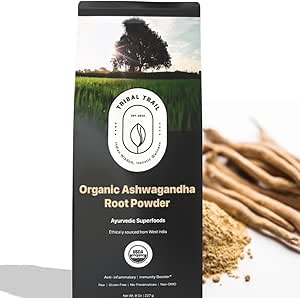 Poudre d'Ashwagandha biologique 8.01 oz.USDA Organic & Non-GMO.