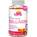 Collagène Gommies - Collagène marin naturel pour les femmes, et suppléments de collagène pour les cheveux de peau, les ongles- Hydrolysed Type 2 & 1 3- Remplacer les pilules et les poudres - Pas de gélatine, Kosher, Halal- 100 Ct.