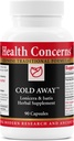 Préoccupations de santé Cold Away - Soutien et défense immunitaire - Supplément de vitamine pour le soulagement du rhume et de la grippe - Immunity System Booster - Racine de réglisse, Dong Quai, Skullcap chinois et Andrographis - 90 Capsules