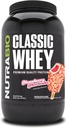 NutraBio Classic Whey Protein Powder Supplement - 25g of Protein Per Scoop - Full-Spectrum Amino Acid Profile with No Fillers, Artificial Colors, or Preservatives - Strawberry Shortcake, 2 Pounds