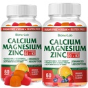 BionerLab Calcium Magnésium Zinc Gommies avec Vitamine D3 & K2 - Absorption améliorée de haute puissance - Orange et aromatisé aux baies