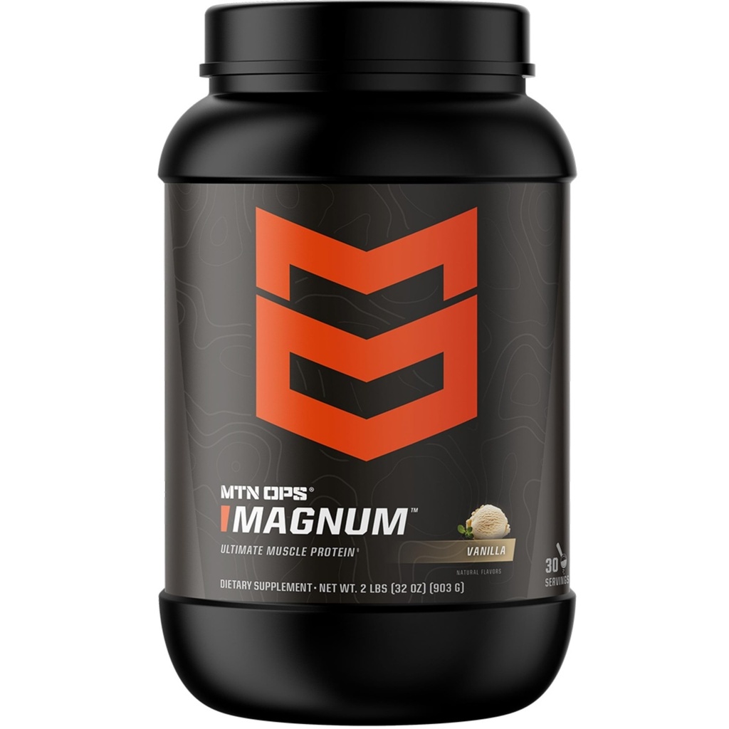 MTN OPS Magnum Vanilla Protein Powder, 23g de Whey Isolate Protein & Lait Protein avec BCAAs, Zero Sugar & Gluten Free, Vanilla Milkshake, 30-Serving Tub