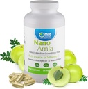 One Planet Nutrition Nano Amla 500 mg Capsules de légumes (120 portions), Extrait de fruits Amla, riche en vitamine C pour la production de collagène et le soutien immunitaire, non OGM, végétalien, sans gluten