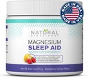 Magnésium Sleep Night Time Poudre - Citrate de magnésium, Magnésium Glycinate avec Melatonine, L-Theanine et GABA Aide au sommeil, Supplément de sommeil naturel, Vegan, Sans gluten, Arôme citron de framboise