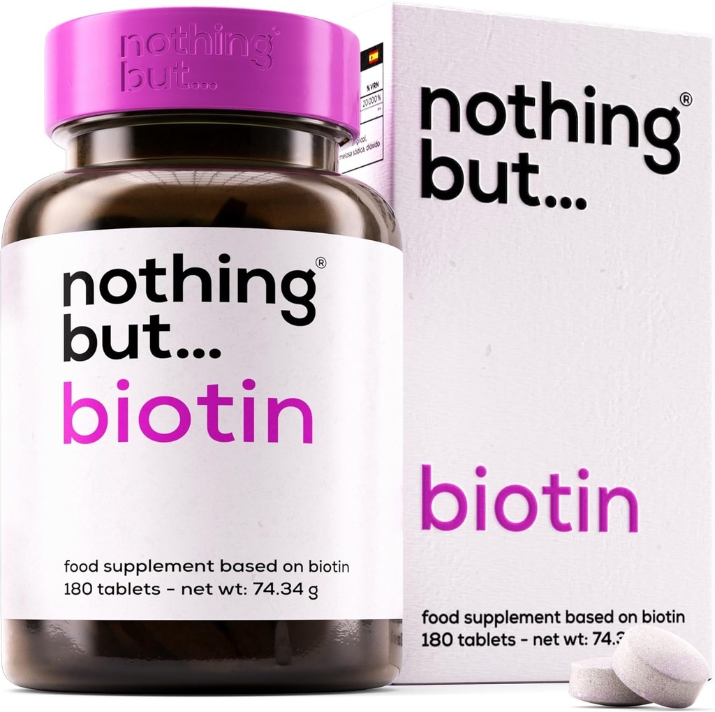 Comprimés Biotin pour la croissance des cheveux 10000 mcg - Biotin Vitamines pour la croissance des cheveux pour la perte des cheveux - Biotin Vitamines pour les cheveux, la peau et les ongles pour les femmes et les hommes - Supplément de soutien au métabolisme - 180 comprimés végétaliens