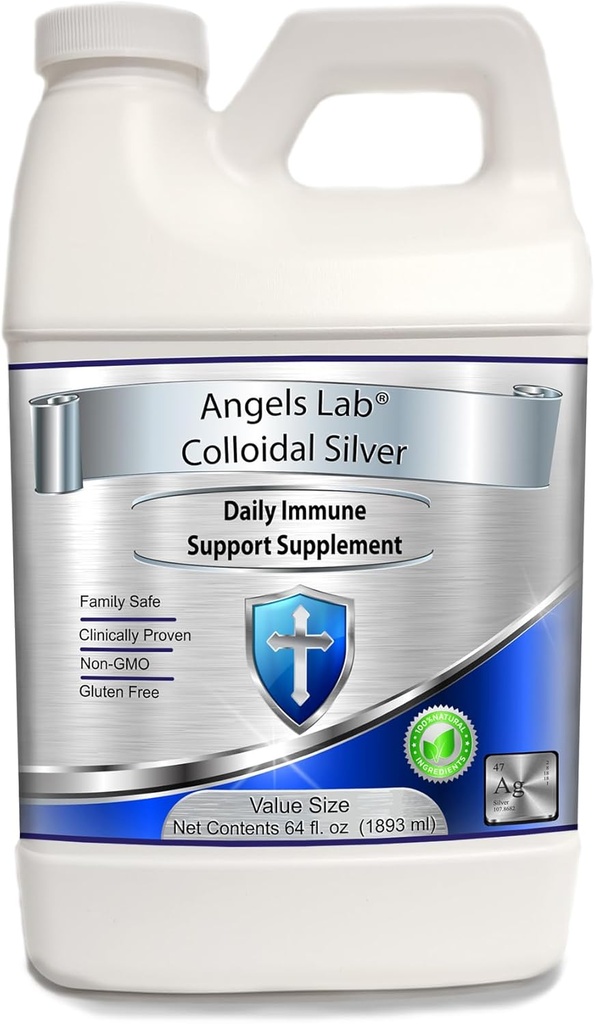 Colloïdal Argent Immune Support 10 PPM Nano Liquide (64 fl oz)