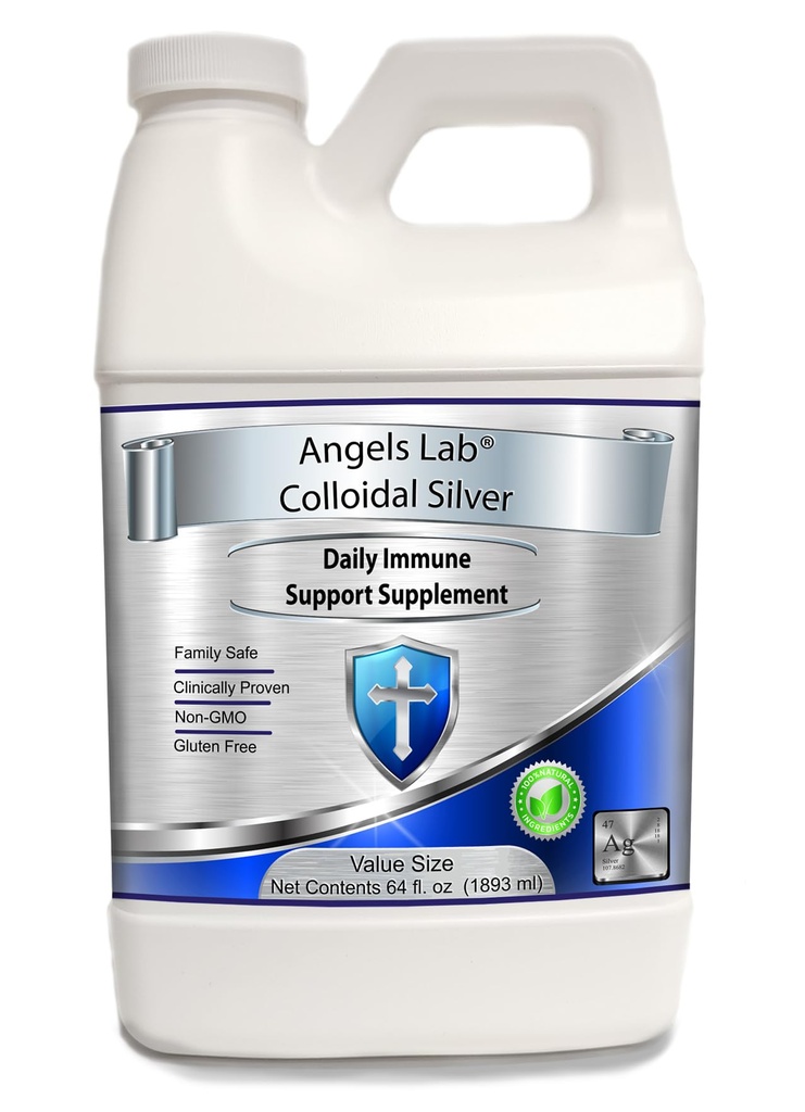 Colloïdal Argent Immune Support 10 PPM Nano Liquide (64 fl oz)