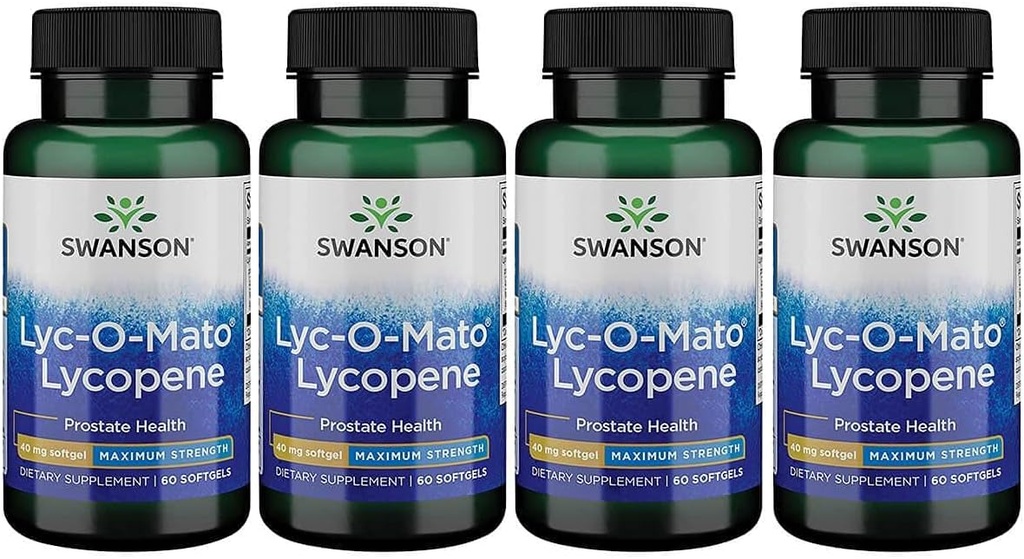Swanson Super-Strength LYC-O-Mato Lycopène 40 Milligrammes 60 Sgels (4 Pack)