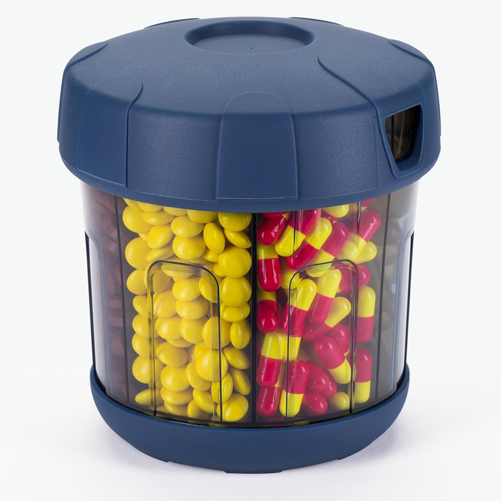 Mossime Supplement Organizer with Extra Large 7 Compartments, TPU Soft Lid Easy Open Pill Dispenser, One Month Travel Medication Organizer Storage Vitamin Holder, Medicine Container Pill Bottle