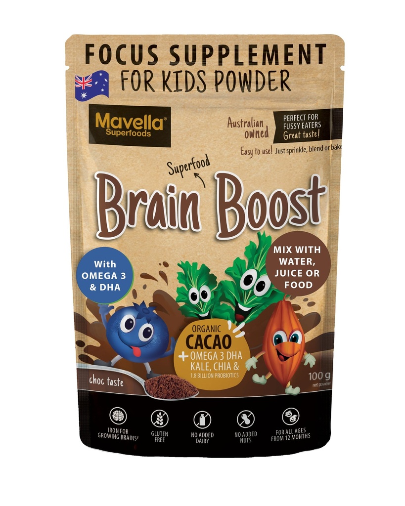 Focus Supplement for Kids Brain Boost - Omega-3 DHA Flaxseed Natural Focus & Attention Supplement for Kids with Attention Challenge Support Kids Focus Vitamins 3.52oz (100g)