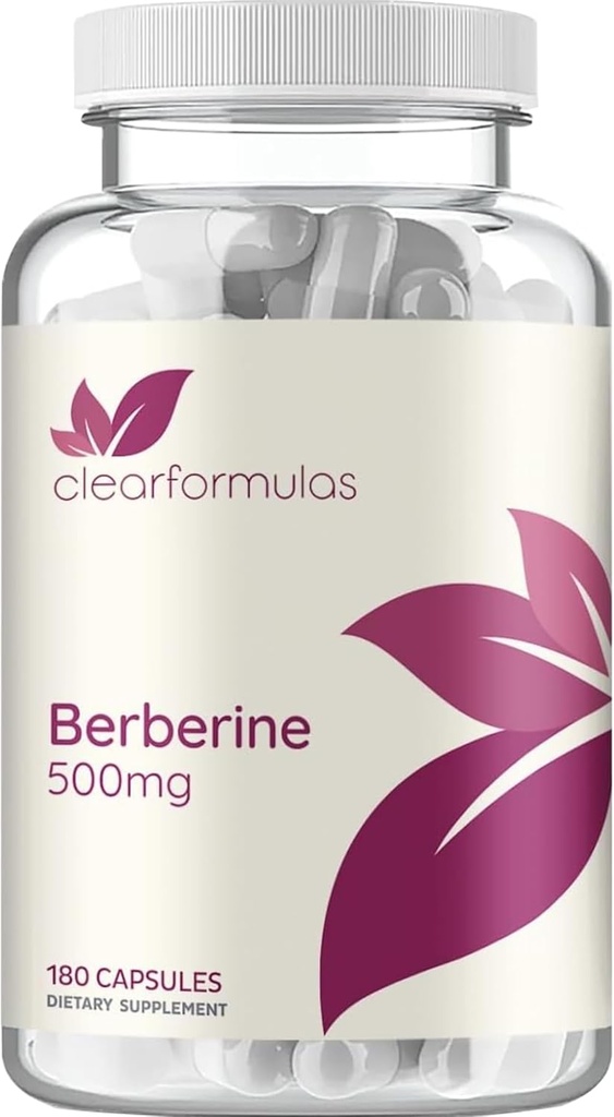 Supplément berbère 500mg - Lab Tested Berberine 500mg Taille de la valeur - Vegan Non-OGM Fabriqué aux États-Unis et sans gluten (6 mois d'approvisionnement)