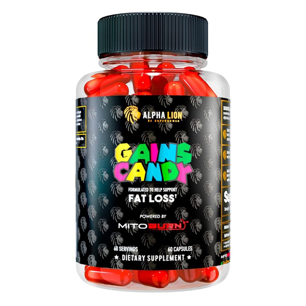 ALPHA LION gagne des bonbons, des pilules supplémentaires qui soutiennent la perte de poids, l'appétissant suppresseur, le kéto-diète, la diminution de la graisse corporelle, l'amélioration de l'énergie et des performances d'entraînement, 60 capsules (MitoBurn®)