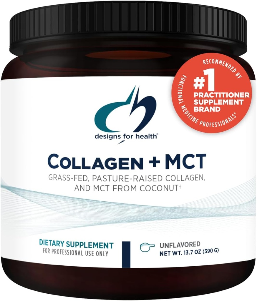 Conceptions pour le collagène de santé + MCT, non aromatisé - Peptides de collagène hydrolysés à l'huile de MCT en poudre pour promouvoir la concentration mentale, l'énergie durable, la peau et la santé des git (30 portions)