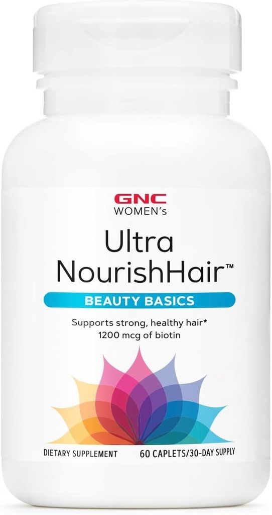 GNC Femmes Ultra NourishHair Vitamines Supporte les cheveux, la peau et les ongles sains. Biotine avec les vitamines C, E et Zinc.