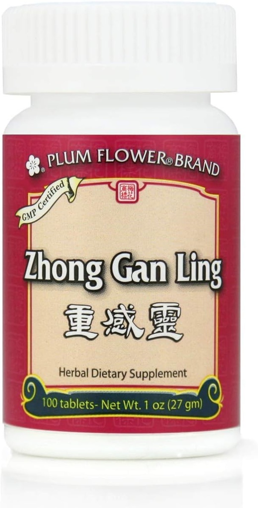 Tablettes Zhong Gan Ling, 100 ct, Fleur de prune