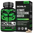 GORIL-X booster testostérone pour les hommes - Supplément testostérone d'entraînement - Augmenter la taille, la force et l'énergie - 1000mg Male Enhancing Horny Goat Weed - Maca Root, Tongkat Ali & Tribulus Terrestris 60 capsules