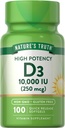 Nature's Truth D3 Vitamine 10 000 UI softgels Supplement de 100 Count.
