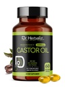 Dr. HERBALIST Capsules d'huile de ricin - 1600mg par portion, 60 Nombre - Non-OGM, Absorbant rapidement, Végétarien, pressé à froid et haute puissance - Supporte la peau, les cheveux, les laxatifs naturels et la santé digestive